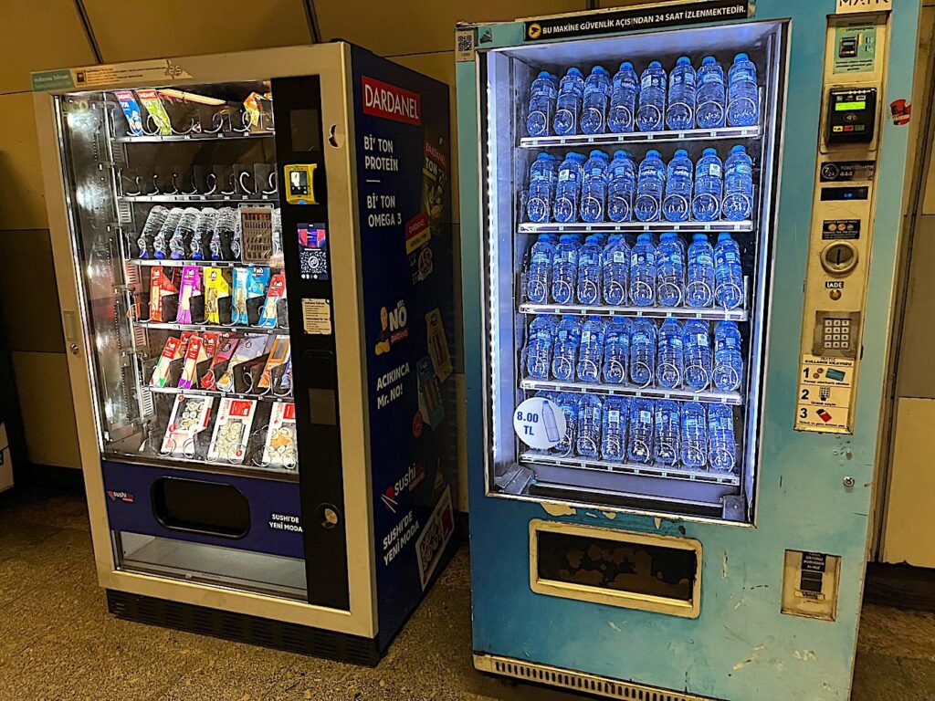 Istanbul Metro Vending Machines for Water, Sandwiches and Sushi